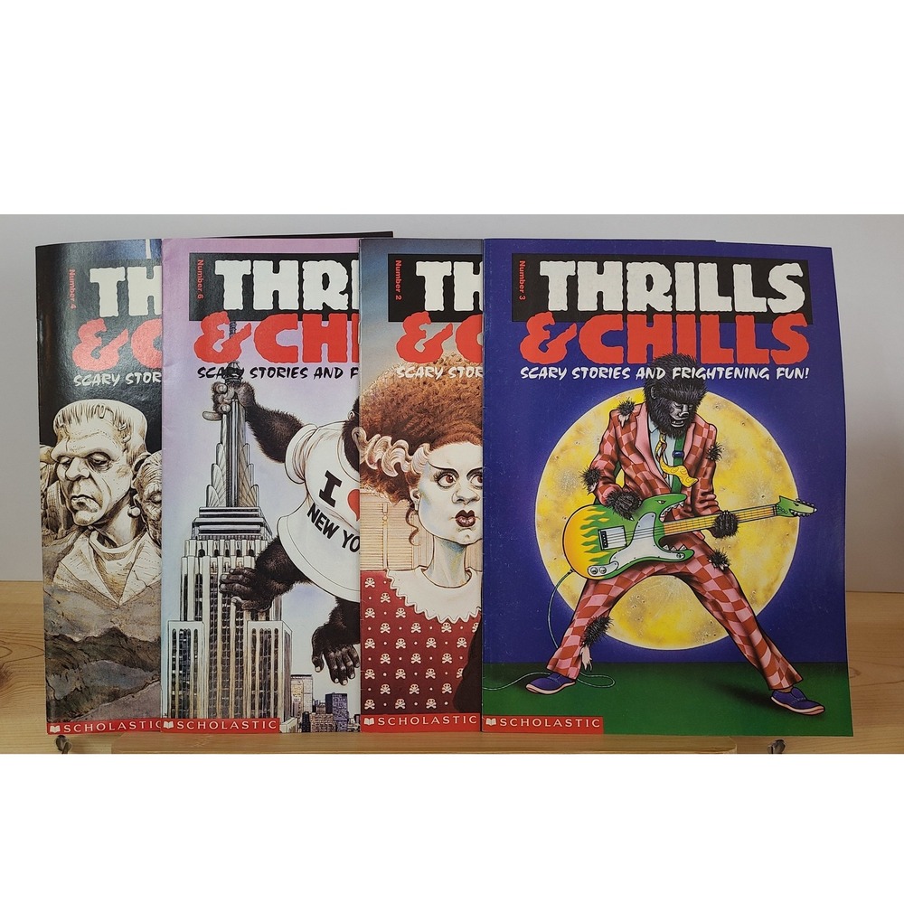 Vintage 1994 Scholastic Thrills & Chills Scary Stories Lot Books 2 3 4 6